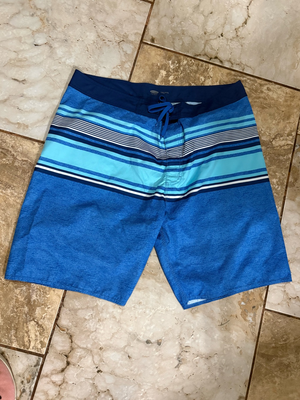 Old Navy Men’s Blue Striped Swim Trunks